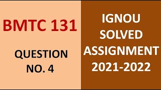 BMTC 131 MATHEMATICS CALCULUS  IGNOU SOLVED ASSIGNMENT 20212022 [upl. by Cheri259]