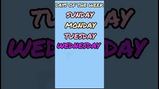 Weekdays song in english  Sunday Monday Tuesday song English  days of the week in English [upl. by Nomelc184]