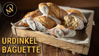 Knusprige UrDinkel Baguette Brötchen  backen mit Dinkel [upl. by Nosloc]