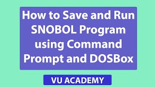 How to Save and Run SNOBOL Program [upl. by Orr778]