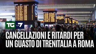 Cancellazioni e ritardi per un guasto di Trenitalia a Roma [upl. by Annayek]