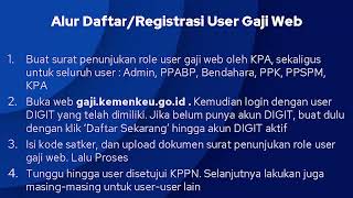 Alur Daftar  Registrasi User Gaji Web [upl. by Nyret]