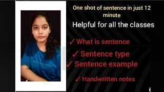 sentence Types of sentences Example of sentences and hand written notes [upl. by Aynos70]