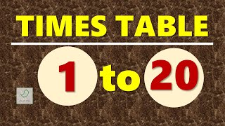 Times Table 1 to 20  Multiplication Table of 1 to 20 [upl. by Neahs]