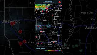 Severe Storms Moving Towards Louisiana RadarScope [upl. by Elyl]