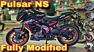 Bajaj Pulsar NS 😎 Fully Modified Accessories 🔥 Full Wrapped 🔥 Lamination 😎 PPF 🔥 Graphics Design [upl. by Nakah]