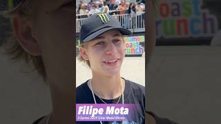 Interview with Filipe Mota 🥈 skateboarding xgames [upl. by Hgielrac210]