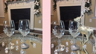 Diy Glam Monogram Wine Glasses featuring Totally Dazzled [upl. by Rep]