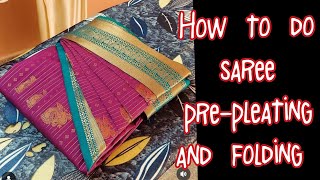 How to make saree pleats before wearingpre pleating saree ✨ [upl. by Hittel]