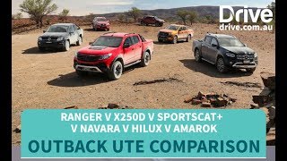 Outback Ute Comparison Ranger Wildtrak v X250d v SportsCat v Navara v HiLux v Amarok [upl. by Raffarty774]