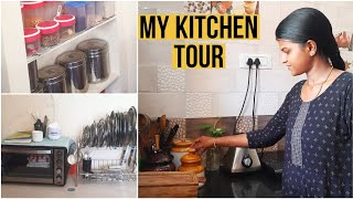 My kitchen tour in tamil  Non modular kitchen organization open shelf kitchen organization tamil [upl. by Ellehcir]