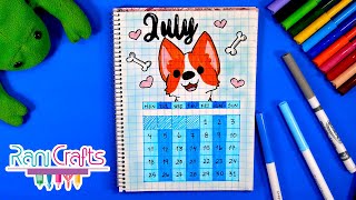 DIY  July Calendar  Bullet journal decoration organization ideas [upl. by Weissmann591]