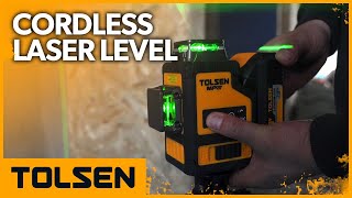 TOLSEN 20V Cordless Laser Level Green Line 360 Degree Professional Laser [upl. by Kaleb]