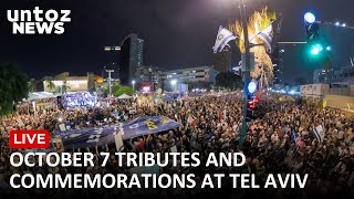 WATCH LIVE October 7 tributes and commemorations at Tel Aviv ‘Hostages Square’ [upl. by Suk]