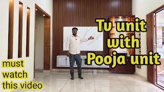 Tv unit and pooja unit design  അലുമിനിയത്തിൽ pvc ഷീറ്റിൽ തിളങ്ങിയ ടീവി യൂണിറ്റും പൂജ യൂണിറ്റും [upl. by Else]