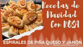 RECETA NAVIDAD ESPIRALES DE PIÑA JAMON Y QUESO FACIL RICO RECETA BIEN EXPLICADA OS ENCANTARA [upl. by Ahsinauj210]