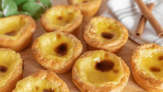 How to Make Portuguese Custard Egg Tart Pasteis de Nata Easy Recipe [upl. by Ardnuaed]