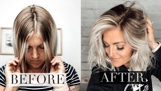 EASY DIY BABYLIGHTS HAIR TUTORIAL TO BLEND OUT ROOTS [upl. by Athelstan]