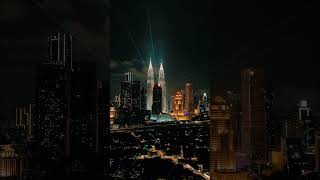 Petronas Twin Towers with Laser Show malaysia petronastwintower [upl. by Mannos776]