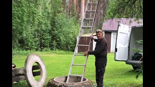 Replacing a Rotted out and broken wooden spiral stairs and fitting a new well foot valve [upl. by Tunk]