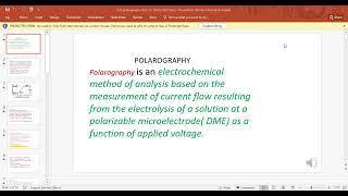 electrochemical analysis polarography [upl. by Wonacott646]