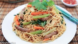 StirFried Egg Noodles Mi Xao Mem [upl. by Demeter]