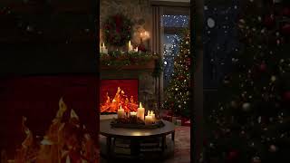 Cozy Christmas Ambience With A Fireplace Snowfall amp Winds ambience cozy winter fireplace asmr [upl. by Acinom]