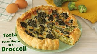 TORTA DI PASTA SFOGLIA CON BROCCOLI 🥦 Ricetta facile e veloce di Lorenzo in cucina  puff party [upl. by Ahsitruc]