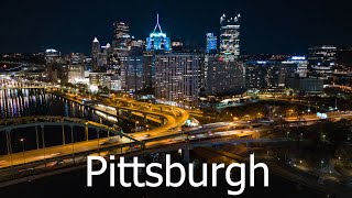 Pittsburgh Skyline Nighttime Hyperlapse 2 24014 [upl. by Alohcin]