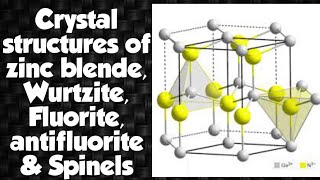 Lecture22 on Crystal structures of zinc blendeWurtziteFluorite amp antifluorite by Prawesh Kumar [upl. by Anoed]