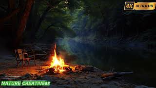 Relaxing Fire and Crickets Sounds Solution To Insomnia  Fire and Crickets Sounds For Sleeping ASMR [upl. by Annnora]