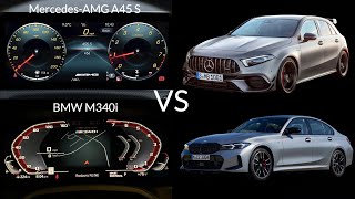 MercedesAMG A45 S vs BMW M340i Acceleration Battle [upl. by Igig681]