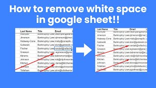 How to Remove Whitespace in Google Sheets StepbyStep Guide [upl. by Anivlek]