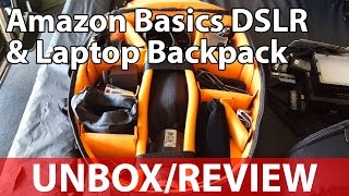 AmazonBasics DSLR and Laptop Backpack  Orange interior  UNBOX  REVIEW [upl. by Nailliw75]