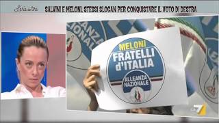 Salvini e Meloni stessi slogan per conquistare il voto di destra [upl. by Tam]