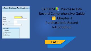 Purchase 💶 Info Record📝 in SAP MM🖥️ a Complete🔄 Introduction👏 PurchaseInfoRecord PIR SAPMM SAP [upl. by Carmelina784]