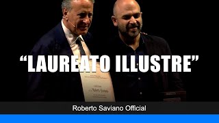 Roberto Saviano premiato come quotLaureato illustrequot per gli 800 anni dellUniversità Federico II [upl. by Catha]