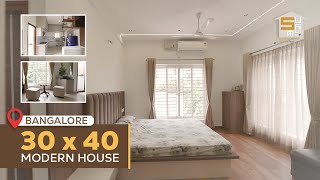 30x40 Modern House Tour In Bangalore  West Facing House With G2 Floors [upl. by Ayalahs168]