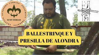 Cómo hacer el nudo de BALLESTRINQUE y PRESILLA DE ALONDRA [upl. by Esch]