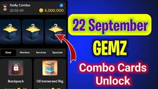 Gemz Daily Combo 22 September  Gemz Daily Code 22 September  Daily Combo Today [upl. by Novahs]