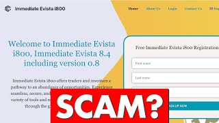 Immediate i800 Evista Review  Legit or Scam Platform [upl. by Yrtsed]