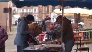 Markt in Weissenburg  Elsass  Frankreich Wissembourg  Alsace France 16112013 Clip 25 [upl. by Shedd144]