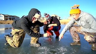 ICE FISHING 3 Lakes in 3 Hours CHALLENGE [upl. by Yrahca]