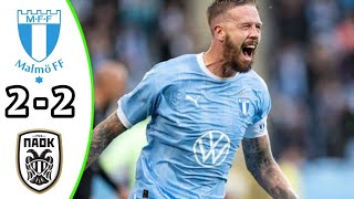 Malmo FF vs PAOK 22 Highlights  Qualification Champions league 2024 eFootball Game Play [upl. by Laen]