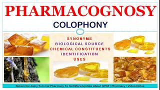 COLOPHONY  PHARMACOGNOSY OF COLOPHONY  ROSINCOLOPHONIUMROSINA [upl. by Chessy]