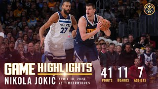 Nikola Jokić Full Game Highlights vs Minnesota Timberwolves 🎥 [upl. by Eisen]