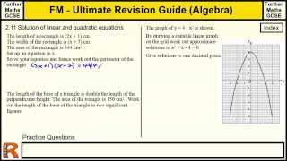 Forming and Solving Linear and Quadratic Equations  Ultimate revision guide for Further maths GCSE [upl. by Ecargyram]