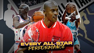 Michael Jordan Every Single AllStar Game Highlight 🐐🌟 1985 19871993 19961998 20022003 [upl. by Lugo]