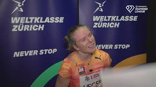 Henriette Jæger Wins Weltklasse Zurich Diamond League 400m Interview [upl. by Fleeman]