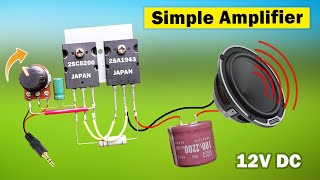 Make simple Amplifier circuit using 2SC5200 2SA1943 Transistor [upl. by Nylime599]